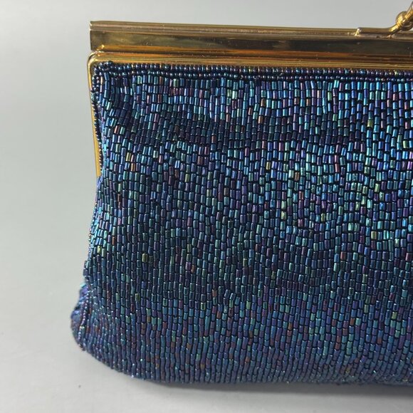 Ellegent Saks Fifth Avenue Beaded Evening Bag/Clutch  in Blue - Picture 2 of 15